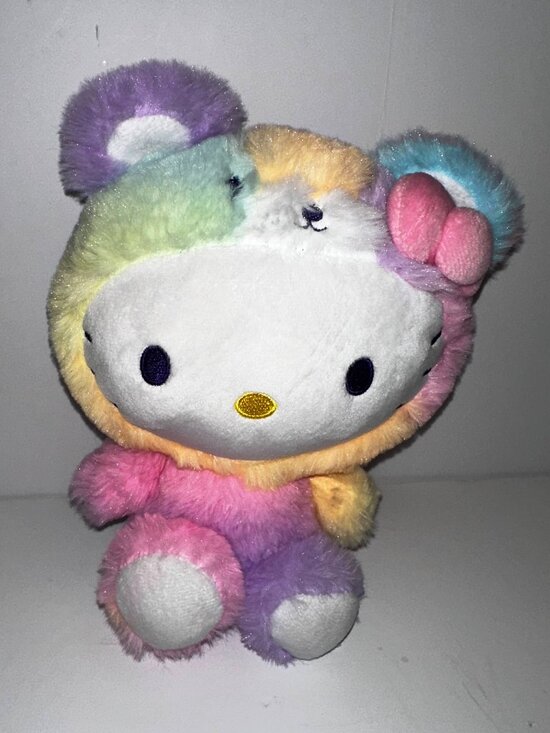 Sanrio Other - Hello Kitty 9" Rainbow Sherbert Teddy Bear Plush Jungkook Rare Sanrio EUC